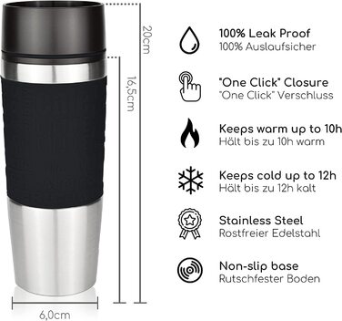 Термос кухоль з нержавіючої сталі Milu 380 мл підходить для миття в посудомийній машині і на 100 герметичний-ізольований стаканчик Кавова чашка to go-Tr