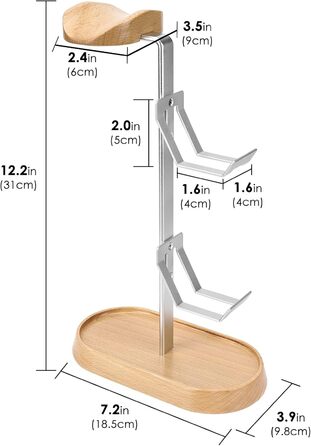 Підставка для навушників та геймпадів GEEKRIA 2-в-1 з дерева та алюмінію, сумісна з PS5/PS4, Xbox One, Nintendo Switch, Sennheiser, Bose, Beats, Razer, HyperX, Sony