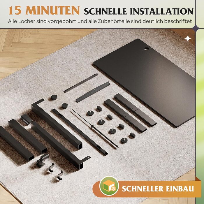 Регульований стіл Devaise 120x60 см з пам'яттю положення, для офісу, білий/чорний