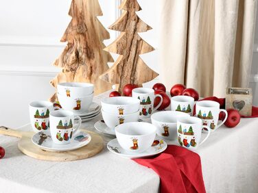 CreaTable Набір посуду Luna, 18 предметів для 6 осіб: серія, порцеляна, для сніданку, безпечний у мийці та мікрохвильовці