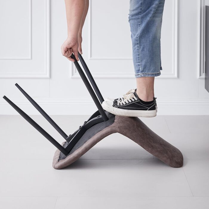 Обідній комплект на 5 персон: круглий стіл 100 см та 4 стільці (голландський фліс). Підходить для кухні, вітальні, балкону, ресторану, офісу. Темне дерево + світле дерево (темно-коричневий)