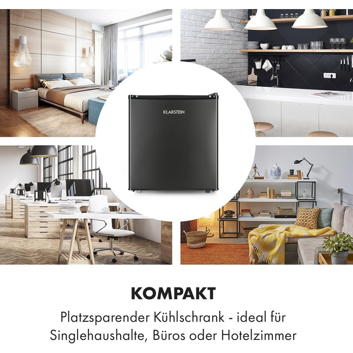 Холодильник Klarstein Neo: міні-холодильник для напоїв та догляду за шкірою, 46 л, чорний