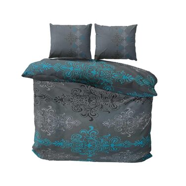 Комплект постільної білизни Aura Petrol 200x200 см (3-teilig) – бавовна, дихаюча, з блискавкою