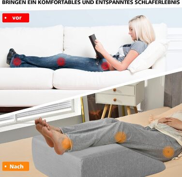 Підставка для ніг Costway з піною з пам'яті, подушка для підйому ніг, для підтримки ніг та колін, сіра