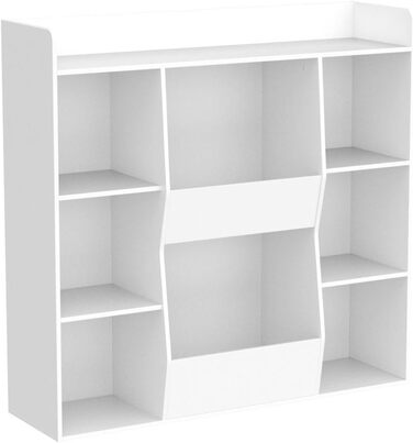 Дитяча книжкова шафа Дитяча полиця для зберігання з 8 відкритими відділеннями Іграшкова полиця Стояча полиця Меблі для дитячої кімнати Білий BHT Приблизно 106x104x30см, 55-W