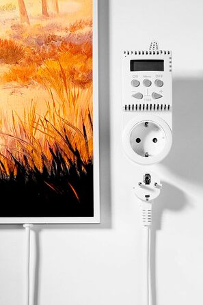 Інфрачервова панель обігріву Bild з термостатом, 130W, захист від перегріву, гарантія 5 років, картина 