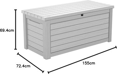 Ящик для зберігання садовий Koll Living Gartenbox 623 л, білий - міцний, з газовими амортизаторами, витримує до 272 кг