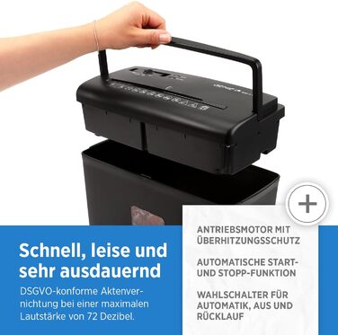 Шредер Genie 440 X II: безпечне знищення документів P4, автоматичний старт/стоп, об'єм кошика 9L, чорний | Для дому та офісу