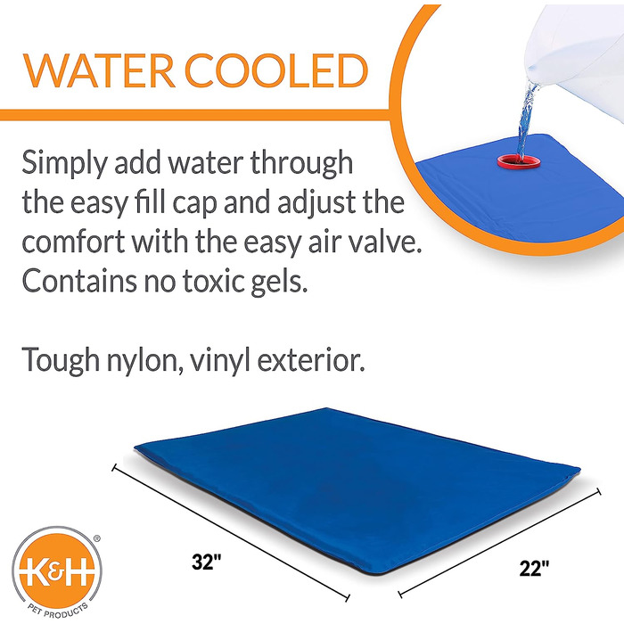Прохолодне ліжко KH 771770, охолоджуюча підстилка для домашніх тварин, яка зберігає прохолоду вашій собаці в жарку погоду, стандартна упаковка (М, синя, стандартна упаковка)