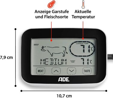 Бездротовий термометр для гриля ADE BBQ з сенсорним дисплеєм