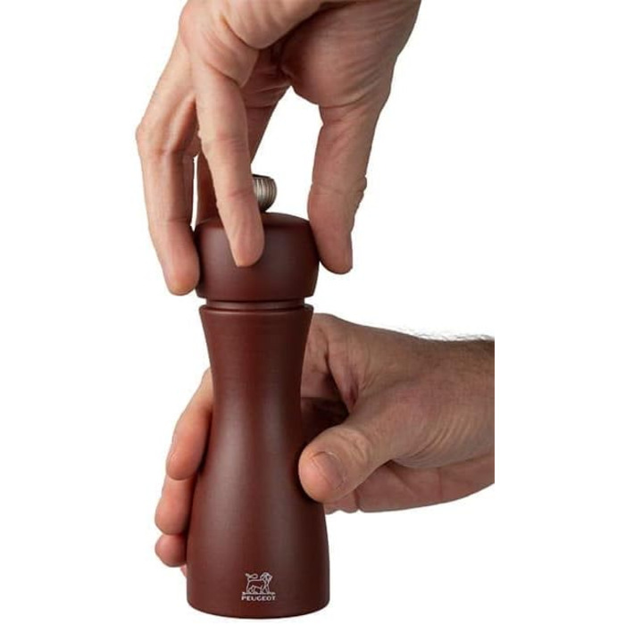 Pepper Mill Tahiti Salt Mill Вода 15 см Перець і кам'яна сіль - Класичне регулювання помелу - Виготовлено з деревини, сертифікованої PEFC - Французьке ноу-хау - Зелений мох і м'ята (бордовий, какао і фундук)