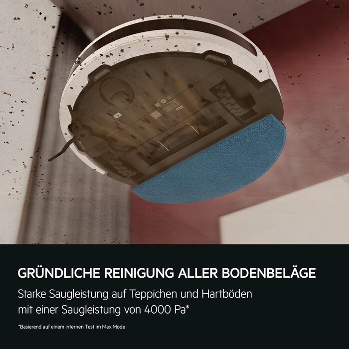 Робот-пилосос AEG AR71UW2SW з функцією миття, WiFi, LiDAR, автоматичною станцією очищення, потужність 4000 Па, 14,4 В, до 175 хв, до 140 м², бак 0,28 л, білий