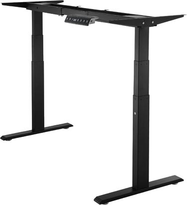 Електричний стіл VEVOR з подвійним мотором, регульована висота 65-129 см та довжина 110-178 см, чорний, для офісу та дому