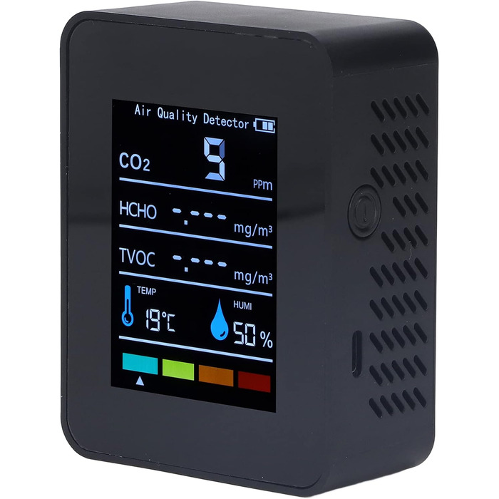 Монітор якості повітря CO2, детектор CO2, LCD дисплей, TVOC, HCHO, температура, вологість