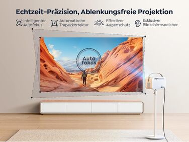 YABER V12 проєктор 4K: Full HD, WiFi6, Bluetooth 5.2, автофокус, 20W Dolby, для дому та на відкритому повітрі
