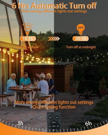 LED гірлянда для зовнішнього використання, G40 лампочки, ABS пластик, сонячна, вологостійка, для романтичного декору саду та балкону (24V, 20M, 33 лампочки)