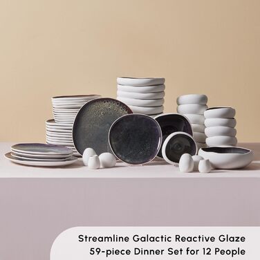 Набір столового посуду Karaca Streamline, 12 персон, Сучасний, Стильний, Винятковий, Реактивний столовий посуд