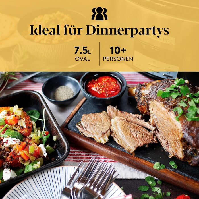 Мультиварка Crockpot Digital Slow Cooker 7.5 л з регулюванням часу приготування | Нержавіюча сталь [CSC063X]