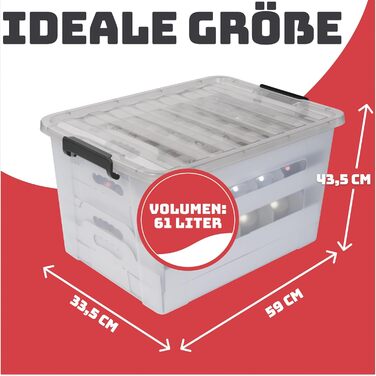 Коробка для зберігання новорічних кулі та прикрас 61л. Безпечне зберігання та організація прикрас для ялинки. Ідеальна ялинкова коробка, 1 шт.