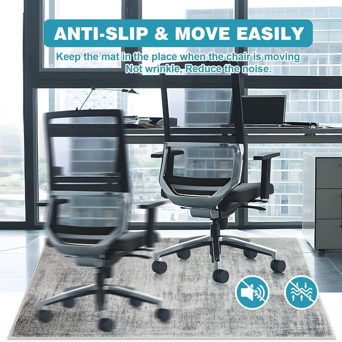 Підкладка під офісне крісло 90x120 см, сіра текстура | Захист для підлоги, килимок від ковзання | Для ламінату та плитки