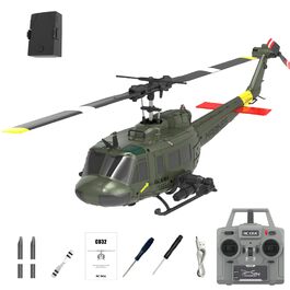 RC Гелікоптер ERA C032 UH-1 Huey, 1/48, 2.4G 6CH, Стабілізатор, Утримання висоти, Зелений