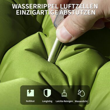 Кемпінговий надувний матрац Yuzonc Isomatte з вбудованим насосом-помпою та подушкою, компактний двопомісний матрац для походу, туризму та пляжу