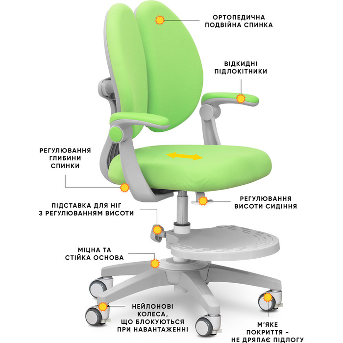 Дитяче крісло Mealux Sprint Duo Green (арт.Y-412 KZ)