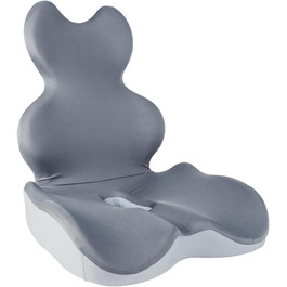 Ортопедична подушка для сидіння зі спинкою: підтримка боків та комфорт. Підходить для офісного крісла та авто. Ергономічна, для офісу, машини, для полегшення болю в куприку, стійка для спини.