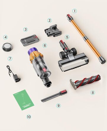 Акумуляторний пилосос SunSare 600W 50000Pa 65хв з дисплеєм та зарядкою, тихий для підлоги, килимів, шерсті тварин