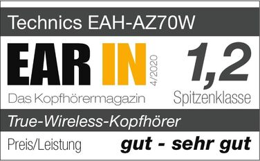 Справжні бездротові навушники-вкладиші Technics EAH-AZ70WE-S, шумозаглушення, голосове керування, чорний