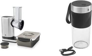 Електричний слайсер для овочів WMF Küchenminis Salat to go - 5 насадок, з контейнером для салату