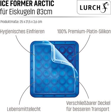 Форма для льоду Lurch Ice Колишня арктична форма для льоду, 54 кубики льоду, синя (Ø 3 см)