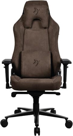 Ігровий та офісний крісло Arozzi Torretta Premium з SoftFabric™, 3D підлокітники, висока спинка, регульована решітка, 2 подушки (Коричневий)
