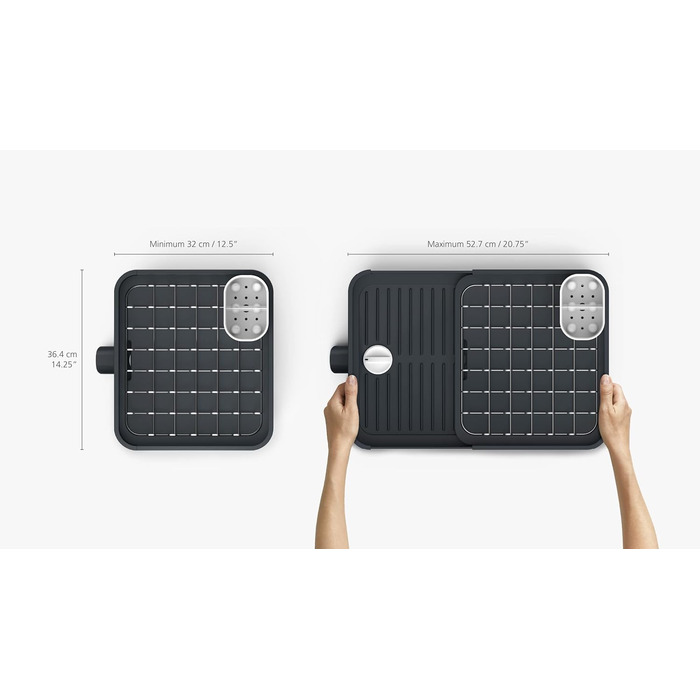 Висувна сушилка для посуду Joseph Joseph Extend з підставкою для столових приборів та виливним краном, сіра, 4 секції