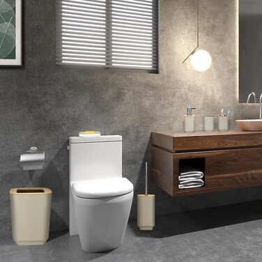 Набір аксесуарів для ванної кімнати JOTOM з бамбука (6 шт.) - сучасний дизайн