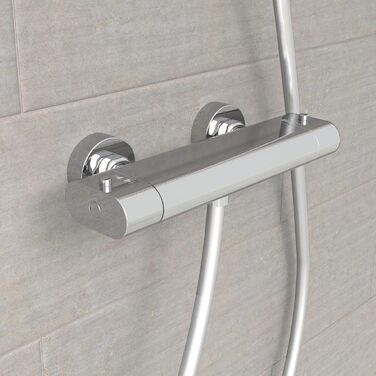 Дзеркальна душова арматура EISL CARNEO з терморегулятором, водоспадом та захистом від перегріву (38°C), хром