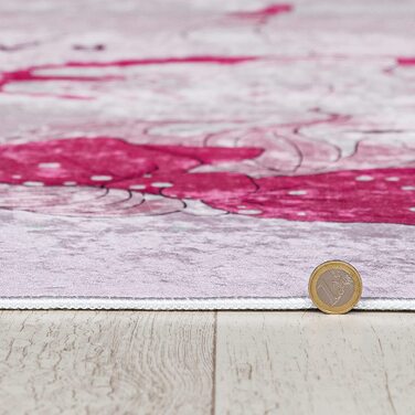 Килимок для дитячої кімнати в Мазовії нековзний - можна прати при температурі до 30 градусів-Дитячий килим з коротким ворсом для балерини килим для дитячої кімнати-килими EKO-TEX для дівчаток рожевий рожевий (160 х 230 см, рожевий рожевий / 41970)