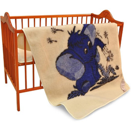 Вовняна ковдра Merino Elephant Blue Nursery Snuggle Blanket Blanket Покривало