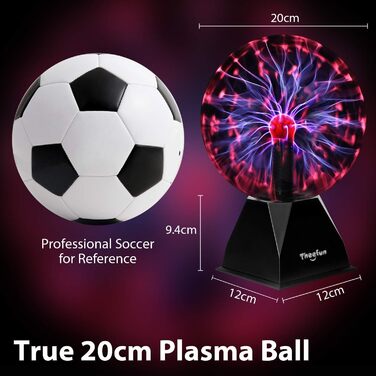 Плазмова куля Theefun 20 см червоно-чорна