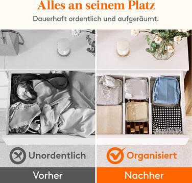 Органайзери для шухляд Lifewit, 5 шт., пластикові, регульовані, 27–40 см, для шафи/спальні/кухні, білий