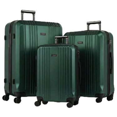 Набір валіз FERGÉ 3 шт. з жорстким корпусом, TSA-замок, Канни. Валіза-тролей, набір (ручна поклажа, L, XL). 3 шт. валізи з жорсткого корпусу, роликові валізи, 4 м'яких коліщатка - дуже міцний валіза з полікарбонату. Набір смарагдової серії