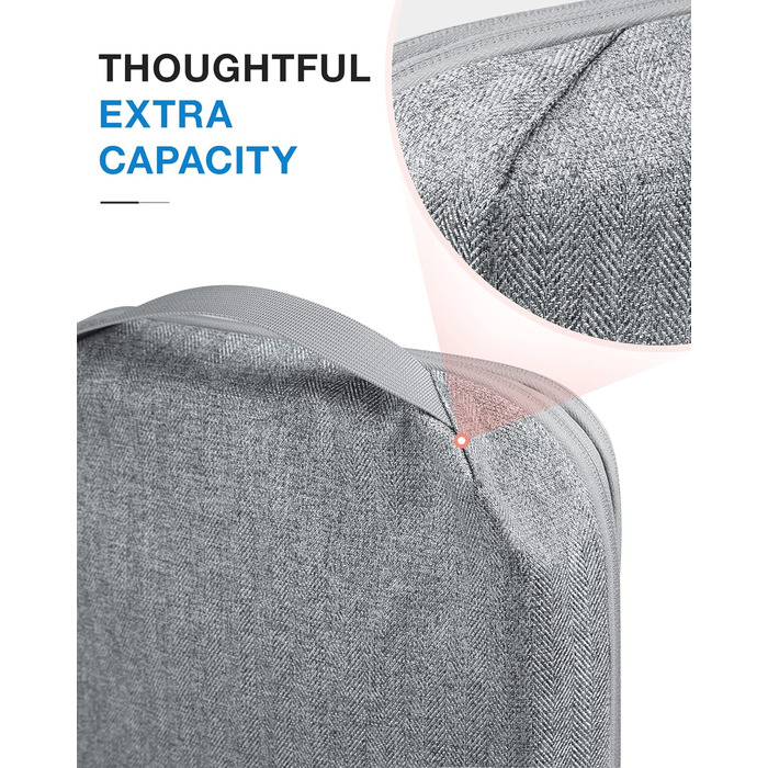 Набір компресійних органайзерів для подорожей BAGSMART (6 шт), міцні пакувальні куби для валізи та ручної поклажі, сірі