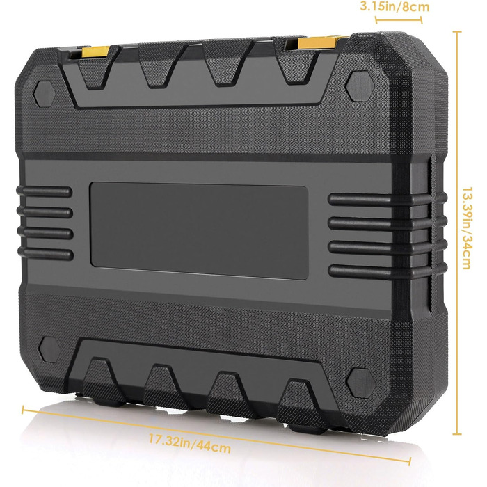 Набір інструментів TLGREEN 198 предметів в кейсі: побутові інструменти з тріскачкою, набір головок, викрутки, універсальний інструментальний набір (жовто-чорний)