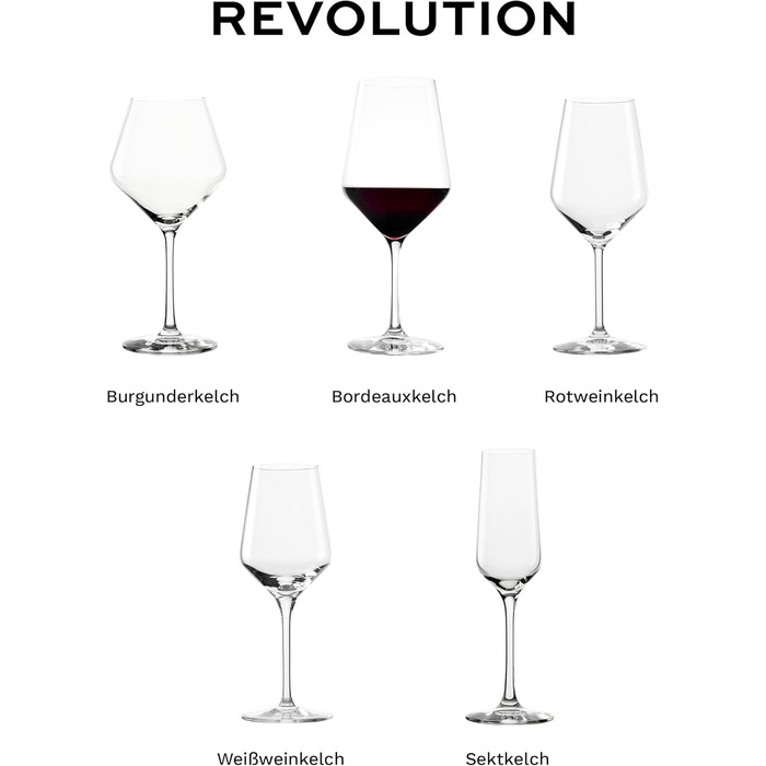 Бокали для червоного вина Stölzle Lausitz Revolution 6 шт, 490 мл - Кришталеві келихи для вина, міцні, для максимальної ароматизації