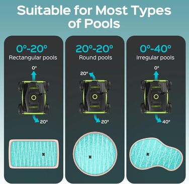Робот-пилосос для басейну WINNY POOL CLEANER WY1103. Бездротовий, акумуляторний, час роботи 120 хв, подвійний мотор, LED-дисплей, фільтр прецизії 180μm, автоматичне паркування, для басейнів до 120 м²