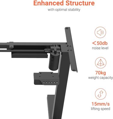 Електричний регульований стіл SANODESK 200x95 см, ергономічний письмовий стіл для дому та офісу, колір клен