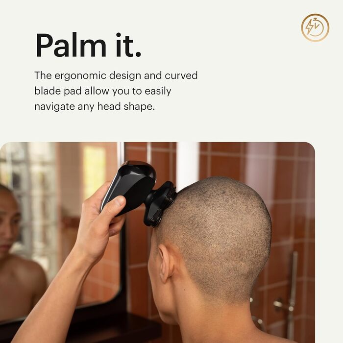 Електричний бритва для голови MANSCAPED The Dome Shaver PRO для чоловіків, 5 плаваючих лез SkinSafe, FlexAdjust, водонепроникна, USB-C/індукційна зарядка, акумуляторна, з блокуванням для подорожей