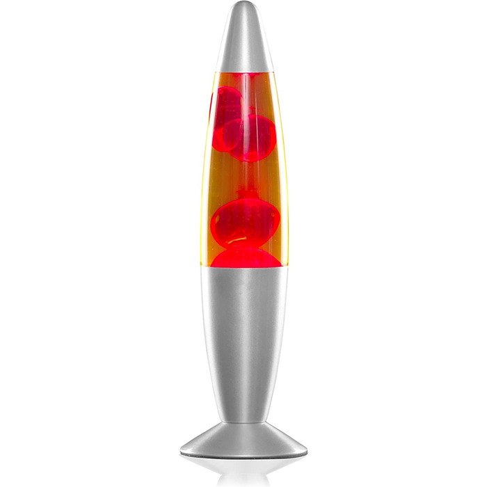 Лава лампа для ракети - Лампа Magma - Декоративна лампа для встановлення - 2 лампочки R39 в комплекті - Міцне скло та алюміній - Вимикач - 25 Вт - 34 см - Червоний
