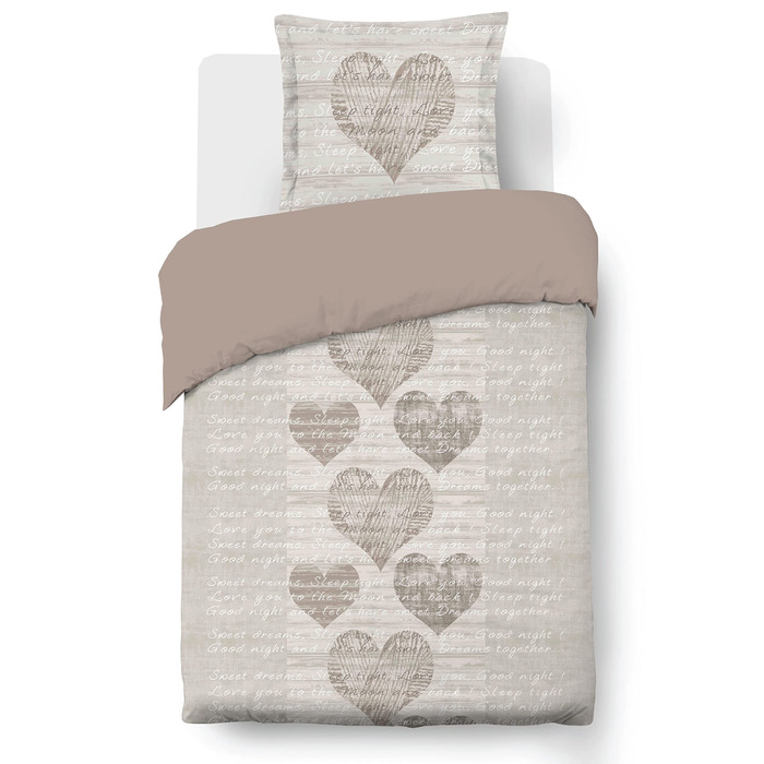 Комплект постільної білизни VISION Alice: простирадло 200x200 см та 2 наволочки 140x200 см, бавовна, бежевий