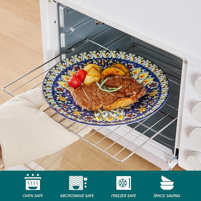 Сервіз столовий на 6 осіб SIMI 18tlg. Комбінований сервіз з порцеляни, 18 предметів. Богемський стиль, включає тарілки для їжі, десертні тарілки та миски.